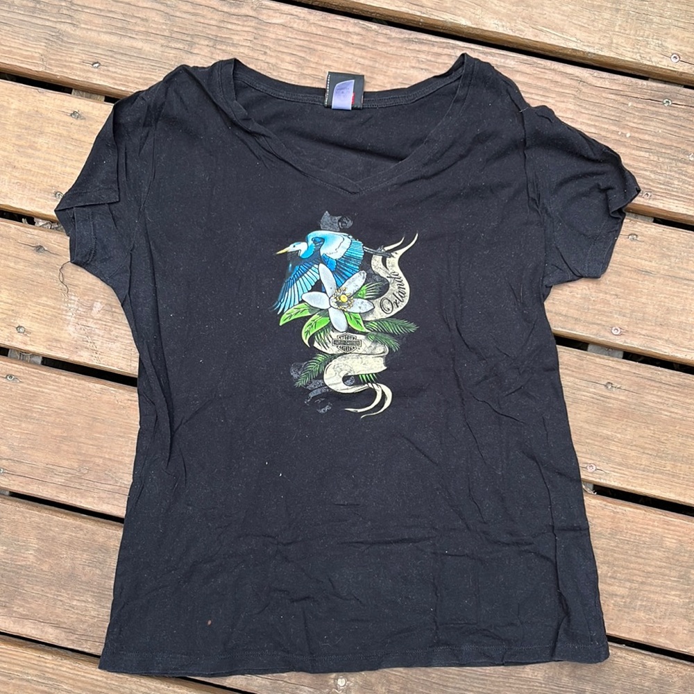 vintage black harley davidson tee